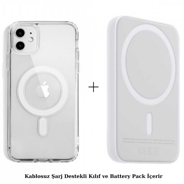 Premium Set iPhone 11 Kılıf Magsafe Wireles Şarj Özellikli ve BatteryPack - 2