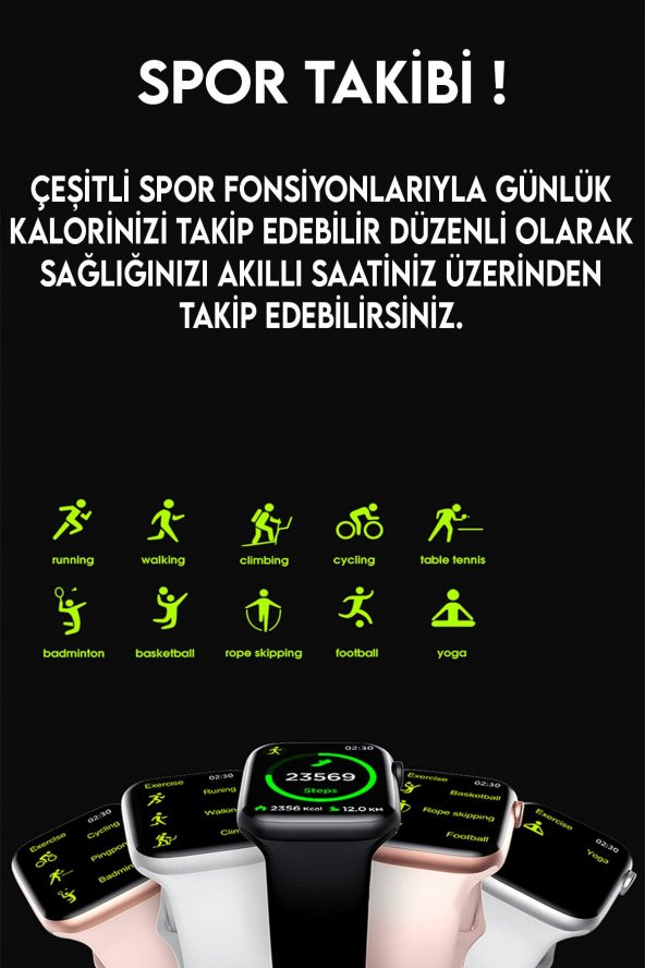 W26+ Watch 6 Plus Yeni Nesil Son Sürüm Yan Tuş Aktif Türkçe Akıllı Saat Gold Renk - Resim 4