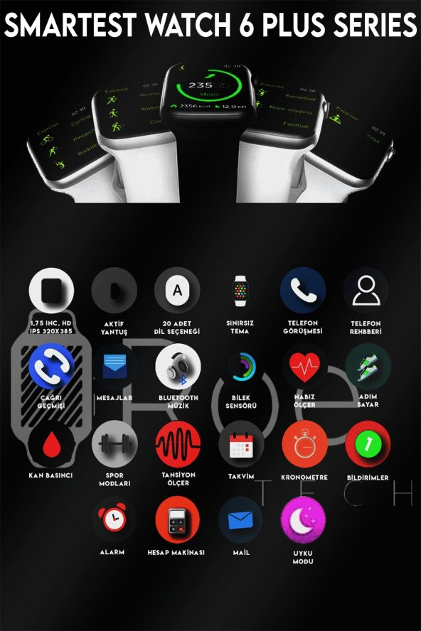 W26+ Watch 6 Plus Yeni Nesil Son Sürüm Yan Tuş Aktif Türkçe Akıllı Saat Gold Renk ürün görseli