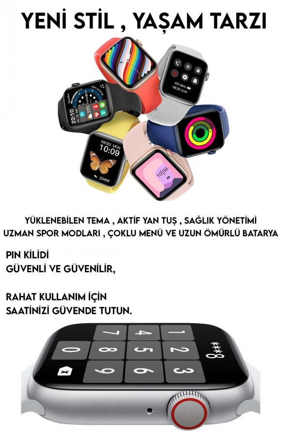 Hw16 Gri Premium Series Son Sürüm Smartwatch Ip67 Suya Dayanıklı Tüm Telefonlarla Uyumlu Akıllı Saat ürün görseli