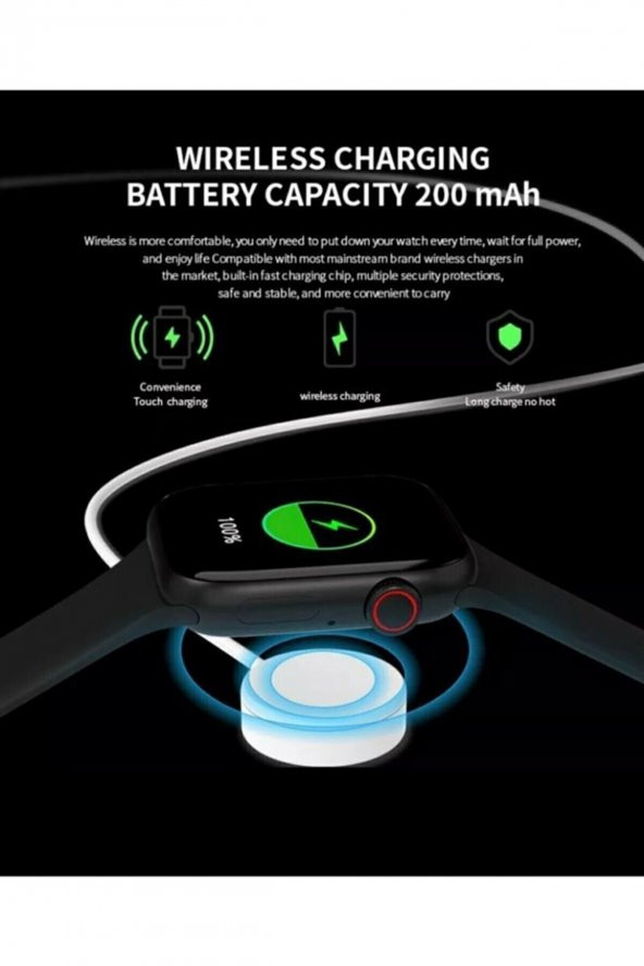 Hw56 Plus Pembe Smart Watch 7 Akıllı Saat Wireless Charging Çift Buton Aktif Her Telefona Uyumlu - Resim 3