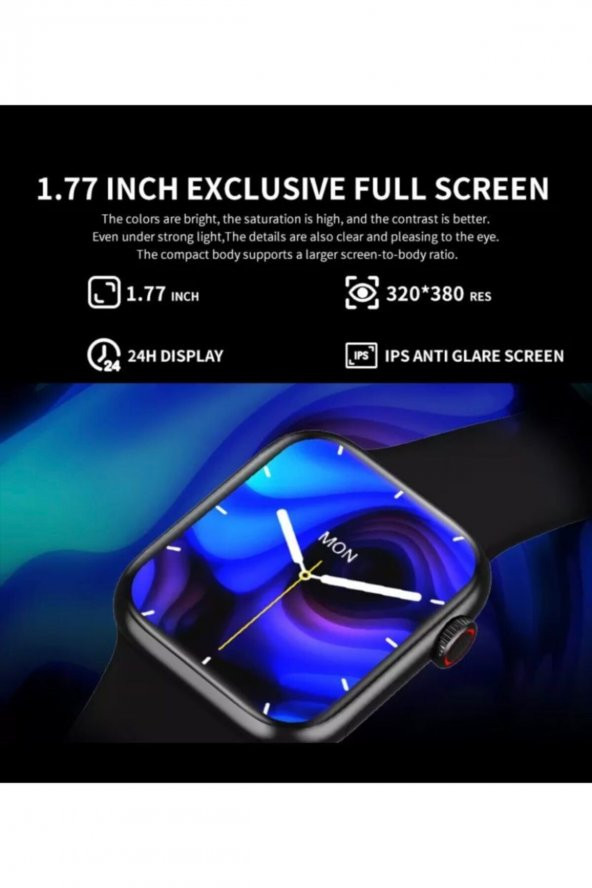 Hw56 Plus Kırmızı Smart Watch 7 Akıllı Saat Wireless Charging Çift Buton Aktif Her Telefona Uyumlu - 5