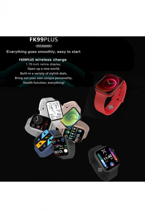 Fk99 Plus Siyah Akıllı Saat Çift Kordon Adımsayar Nabız Tansiyon Ölçer Suya Dayanıklı Ios Android Uyumlu - Resim 3