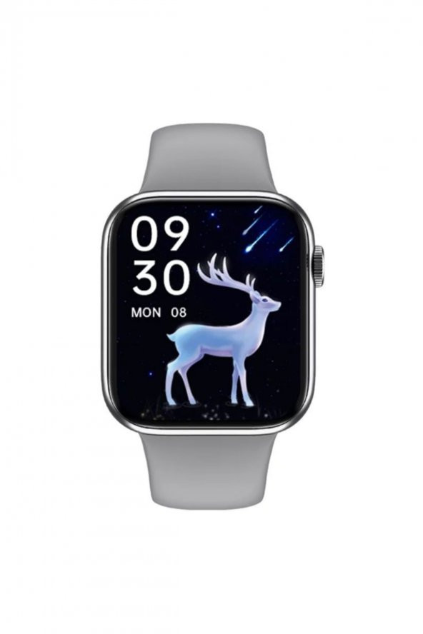 Hw56 Plus Gri Smart Watch 7 Akıllı Saat Wireless Charging Çift Buton Aktif Her Telefona Uyumlu - 2