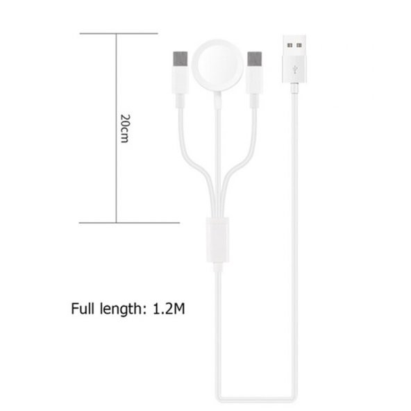 3 in 1 Kablsouz Şarj Deteskli iPhone Watch Uyumlu Hızlı Şarj Destekli Kablo - 5