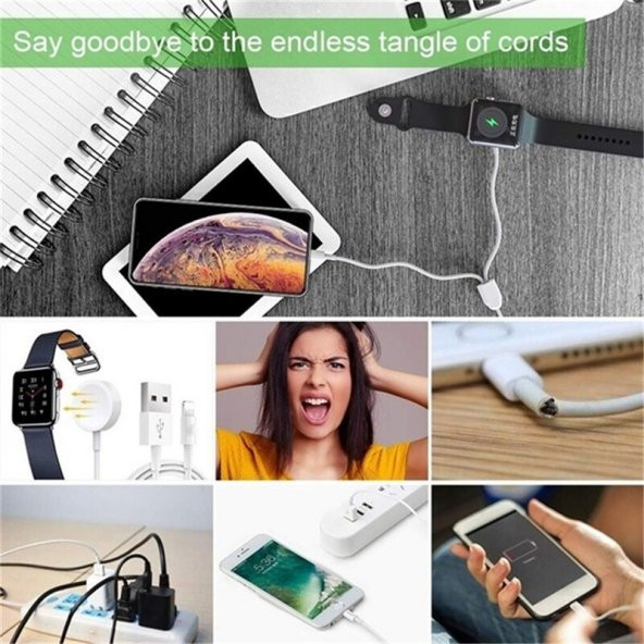 3 in 1 Kablsouz Şarj Deteskli iPhone Watch Uyumlu Hızlı Şarj Destekli Kablo - 6