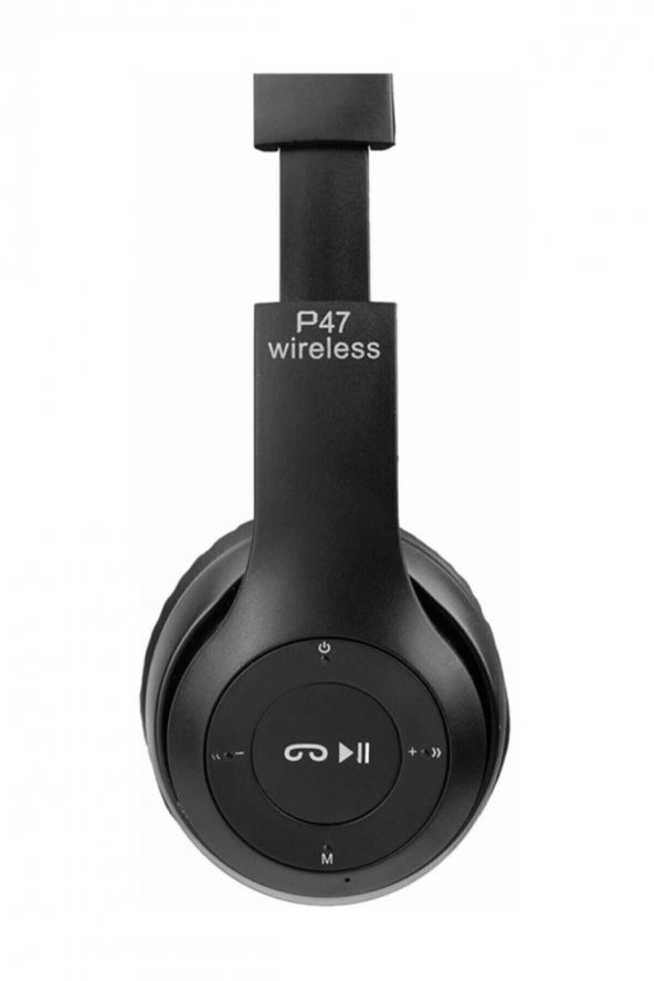 P47 Katlanabilir Bluetooth Kablosuz Kulaklık BT 5.0 Siyah - Resim 5