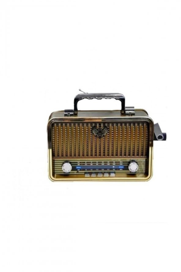 Nostaljik Radyo Müzik Kutusu Şarjlı Bluetooth Usb Sd Mp3 Pg 4401-Açık Kahverengi - 3