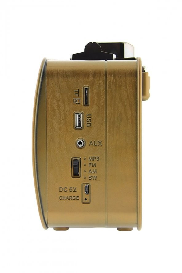 Nostaljik Radyo Müzik Kutusu Şarjlı Bluetooth Usb Sd Mp3 Pg 4401-Açık Kahverengi - 4