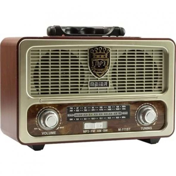 Eskitme Nostalji Tasarımlı Bluetoothlu Nostalji Radyo Usb / Sd / Fm / Pg-4405 - 2