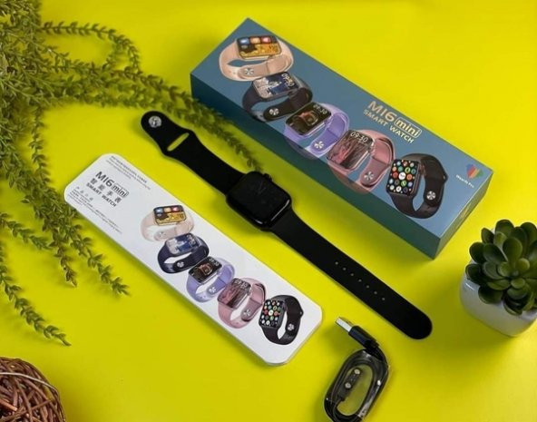 M16 Mini Akıllı Saat 38MM Full Lcd Ekran Ultimate Siyah ürün görseli