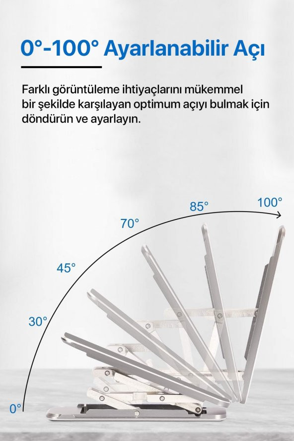 Telefon Tablet Ayaklığı - Ayarlanabilir Alüminyum Masaüstü Telefon Standı - Telefon Tutucu - 6