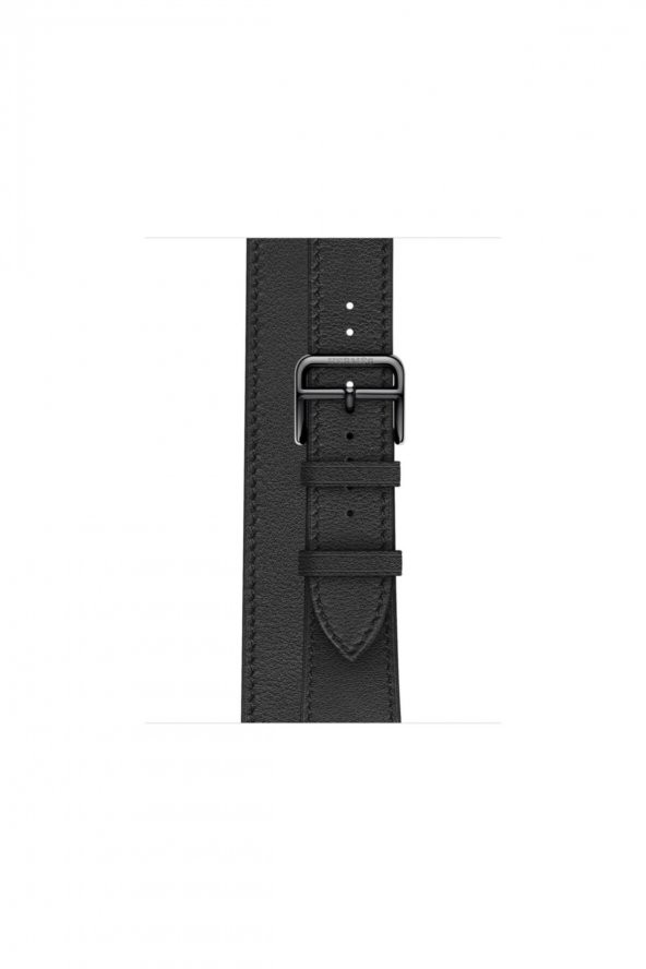 Watch Hermes 44MM Akıllı Saat Siyah Çift Kordon Temizleme Bezi Hediyeli Set - Resim 3