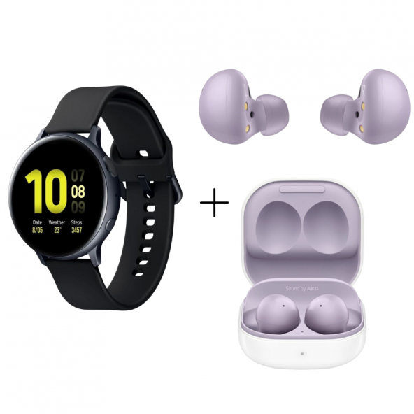 TWS Watch Active 2 44mm Aluminyum Mat Siyah ve  Buds 2 Eflatun İthalatçı Garantili - Resim 2