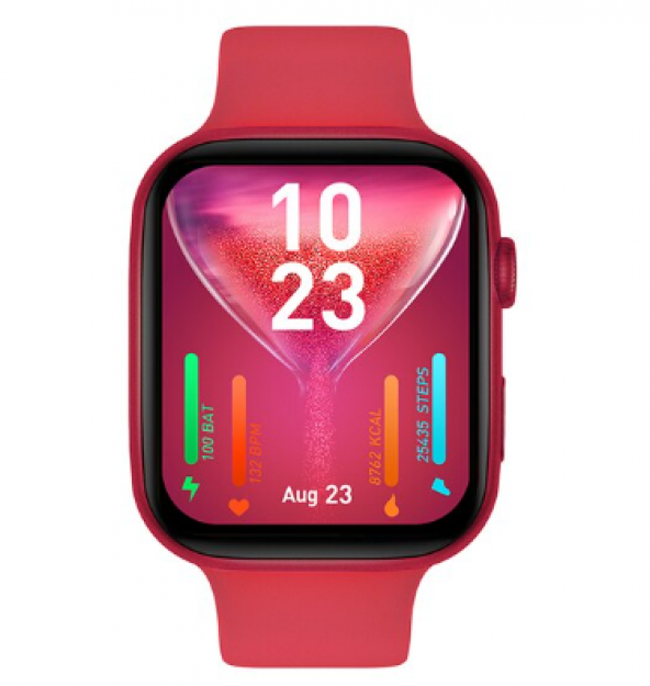 D7PRO MAX GPS, NFC, IOS Android Uyumlu Akıllı Saat Kırmızı - Resim 3