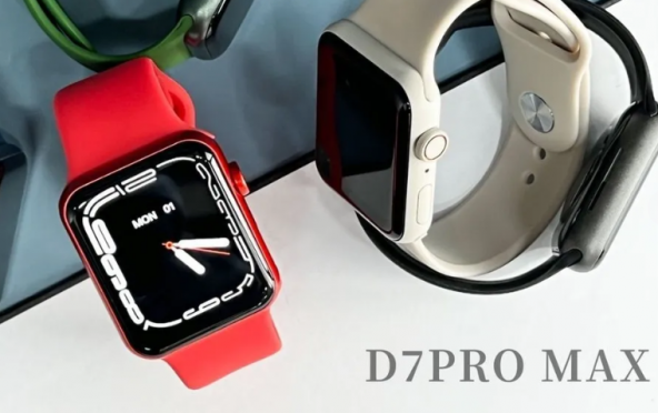 D7PRO MAX GPS, NFC, IOS Android Uyumlu Akıllı Saat Kırmızı - Resim 4