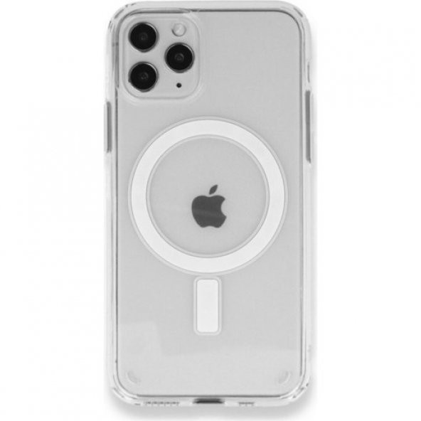 Apple iPhone 13 Pro Uyumlu Kılıf Magsafe Wireles Şarj Özellikli Şeffaf Kılıf