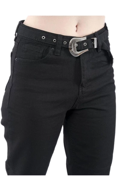 Kadın Siyah Mom Reaktif Kot Pantolon BGL-ST02252 - Resim 11