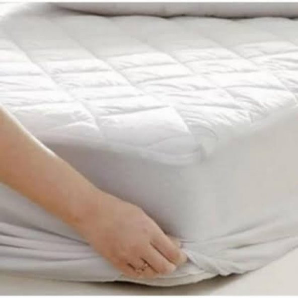 Çift Kişilik Kapıtoneli Fitted Yatak Koruyucu Sıvı Geçirmez Alez  Beyaz 100Pamuklu 160x200Cm Ebat - 4