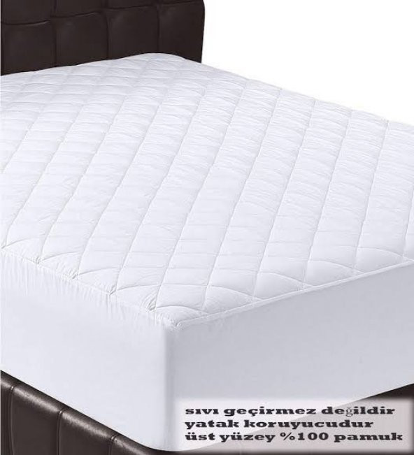 Çift Kişilik Kapıtoneli Fitted Yatak Koruyucu Sıvı Geçirmez Alez  Beyaz 100Pamuklu 160x200Cm Ebat - 5