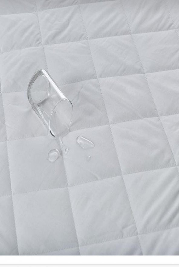 Çift Kişilik Kapıtoneli Fitted Yatak Koruyucu Sıvı Geçirmez Alez  Beyaz 100Pamuklu 160x200Cm Ebat - 7