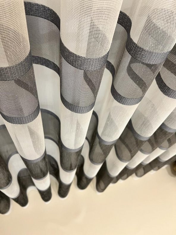 NİVEMESHOME TARENA ANTRASİT 1/3 SIK PİLE TÜL PERDE APM - 2