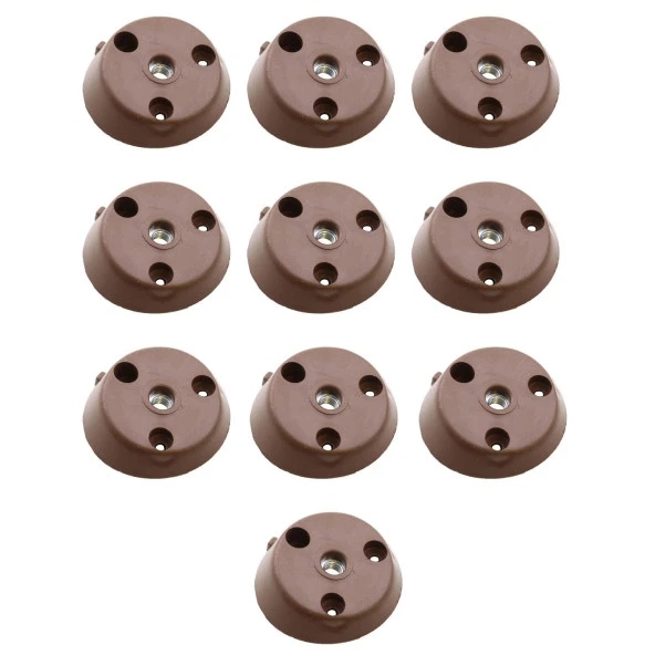 Mobilya Masa Sehpa Ayağı Bağlantı Aparatı Açılı Dereceli Ayak Tabanı Kahverengi (10 ADET) - 3