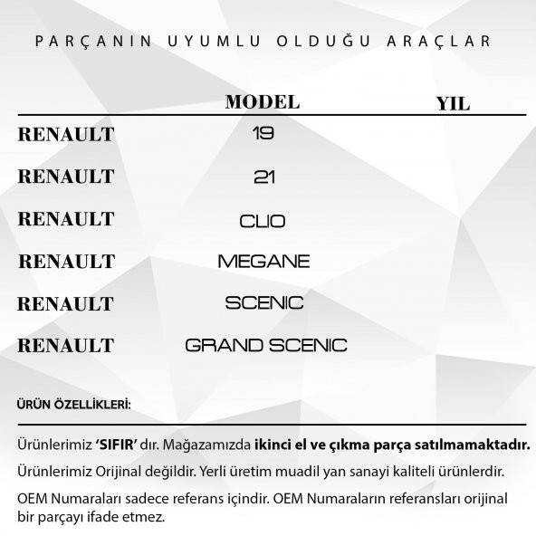 Renault Megane,Clio, 19, Dacia Logan için Tavan Anten Çubuğu - 60 cm - 2