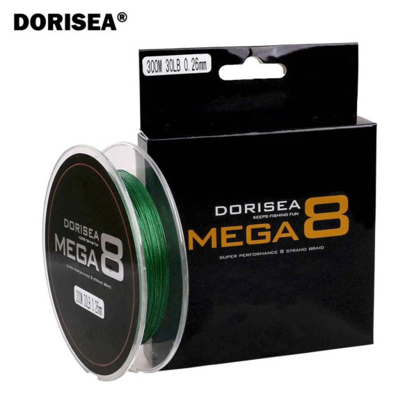 DORISEA MEGA 8-8 Katlı Yeşil Renk 150 metre 0.16 mm 12.-Kg Çeker Değeri,Olta,İp,Örgü,İpek Misina,