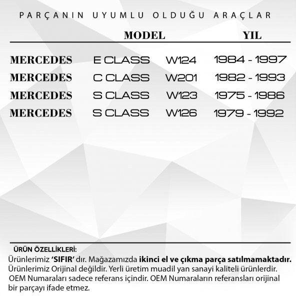 Mercedes W124, W201,W123,W126  için Güneşlik Ayağı-Gri - 2