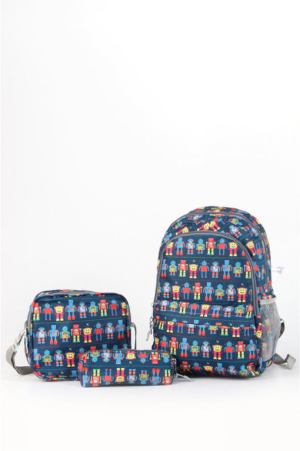 Cambridge Polo Club Üçlü Okul Çanta Seti PLCAN2079-345 Robot