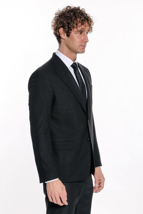 Desensiz Slim Fit Spor Siyah Erkek Ceket - 5