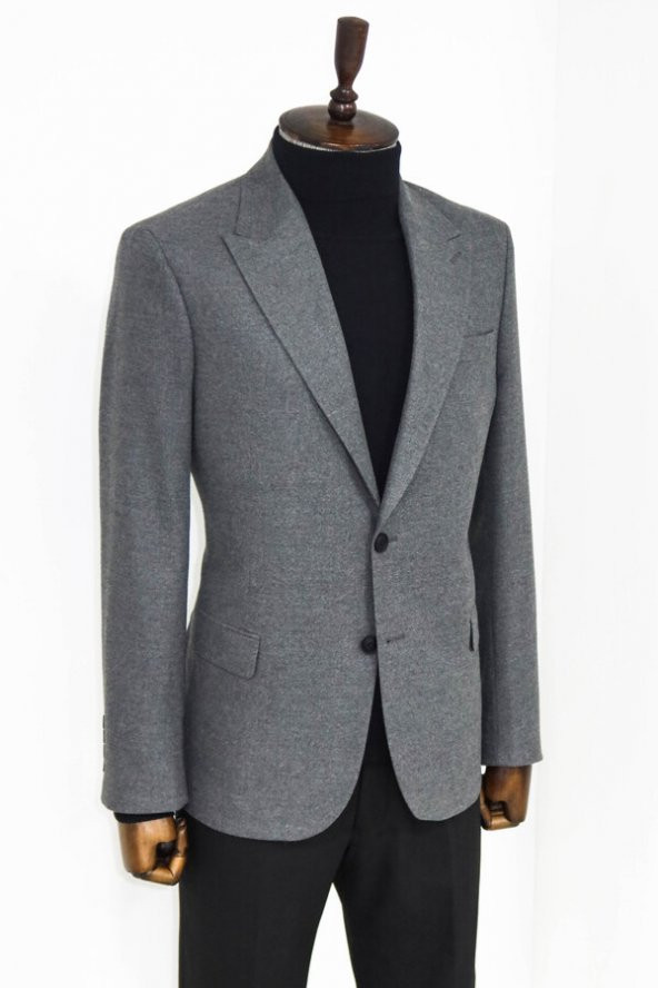 Desensiz Slim Fit Spor Gri Erkek Ceket - 4