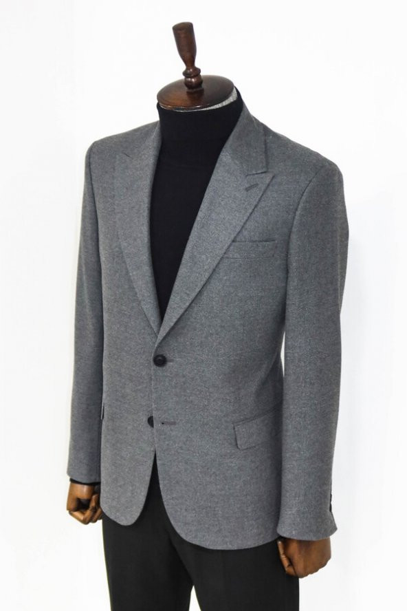 Desensiz Slim Fit Spor Gri Erkek Ceket - 6
