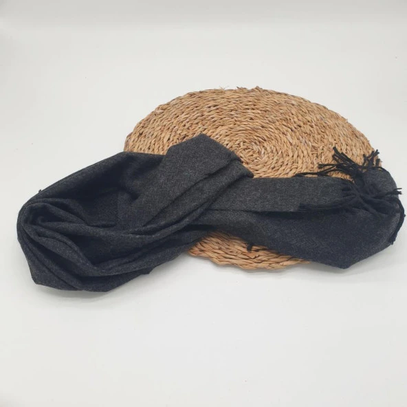 Balık Sırtı Klasik ve Spor Erkek Atkı Koyu Gri Renk - 6