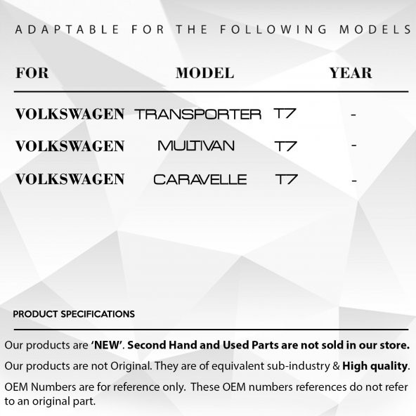 Volkswagen VW Transporter T7 Multivan için Ayna Kolu Sol Sağ - 2