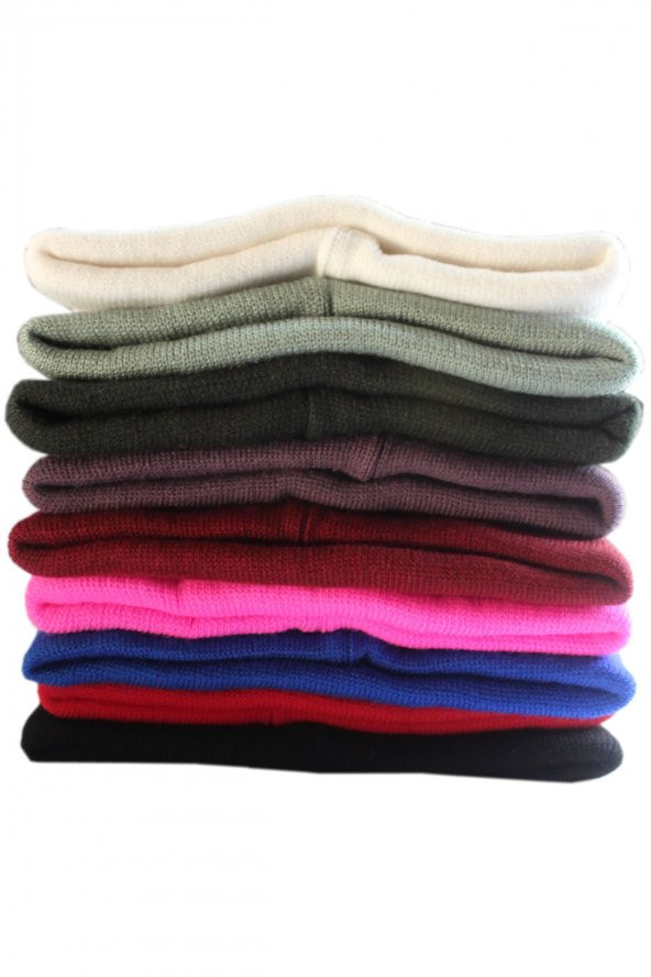 yoncatoptan Unisex Kış ve Sonbahar için Çift Kat Siyah Bere Yeni Üretim - 2