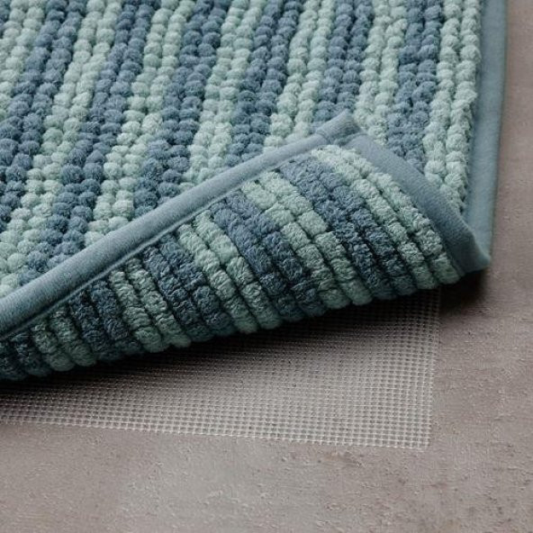 Banyo Paspası Çizgili-Mavi Renk MeridyenDukkan 50x80 Cm Mikrofiber - Yumuşak Paspas - 4
