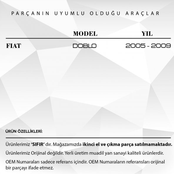 Fiat Doblo için Sürgülü Cam Açma Mandalı - Sağ - 2