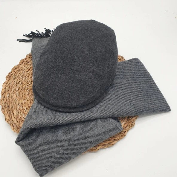 Füme Renk Kasket  Ve Atkı İkili Takım - 3