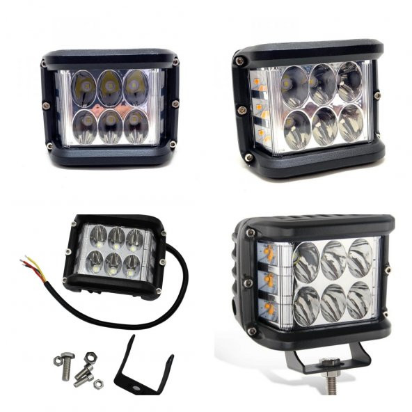 Off Road Led Lamba Delici Yayıcı Beyaz-Beyaz Flaşlı Kare Sis Farı Projektör 45W 12 Led Metal Arazi Çalışma Lambası 1 Adet - 9