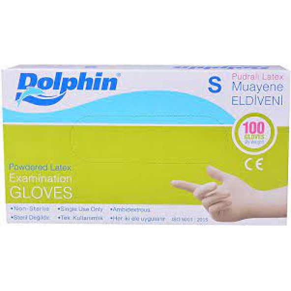 Dolphin Lateks Pudralı Eldiven S beden - 2