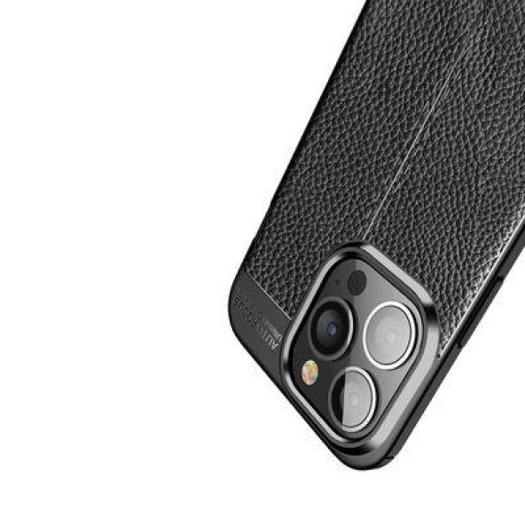 Apple iPhone 14 Pro Max Kılıf Deri Görünümlü Niss Silikon Kapak - 5