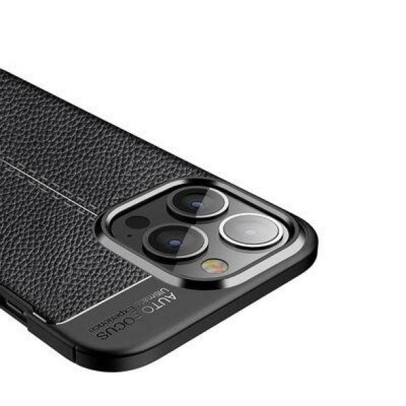 Apple iPhone 14 Pro Max Kılıf Deri Görünümlü Niss Silikon Kapak - 6