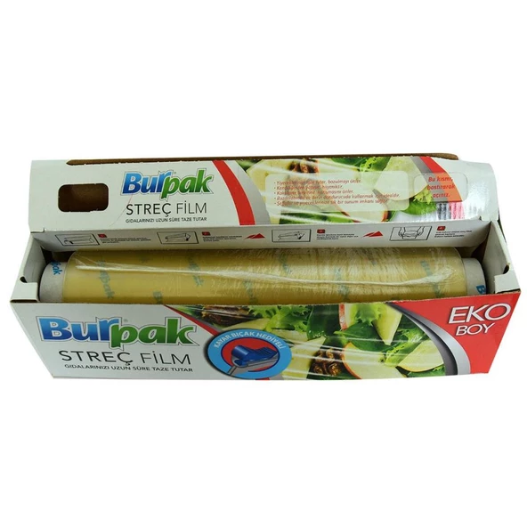 Burpak Kayar Bıçaklı Streç Film 30cm x 166m 9.5Micron - 2