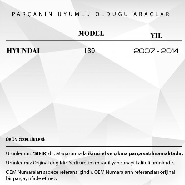 Hyundai İ 30 için Ön Sol Kapı Cam Tamir Takımı - 2