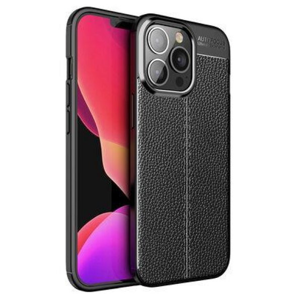 Apple iPhone 14 Pro Kılıf Deri Görünümlü Niss Silikon Kapak - 10