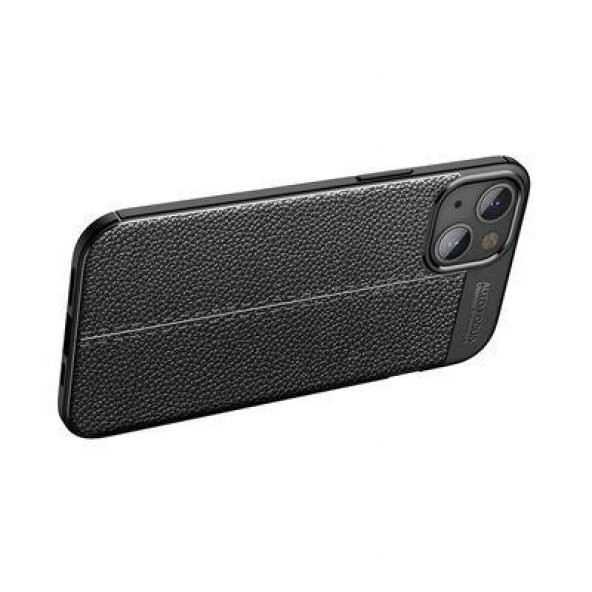 Apple iPhone 14 Kılıf Deri Görünümlü Niss Silikon Kapak - 5