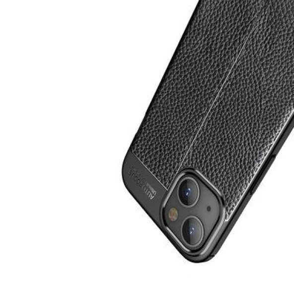 Apple iPhone 14 Kılıf Deri Görünümlü Niss Silikon Kapak - 9