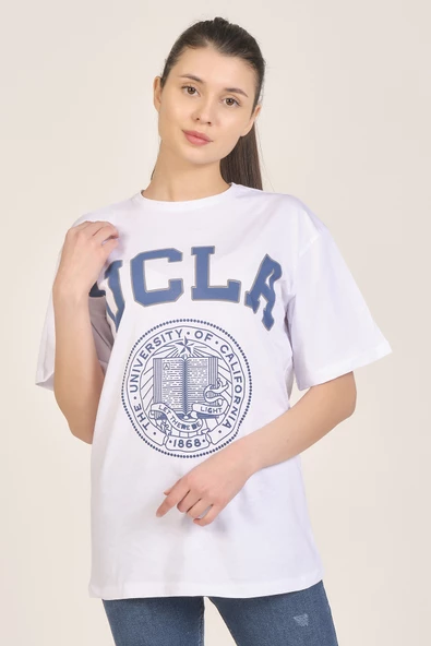Beyaz Baskılı T-shirt - 2